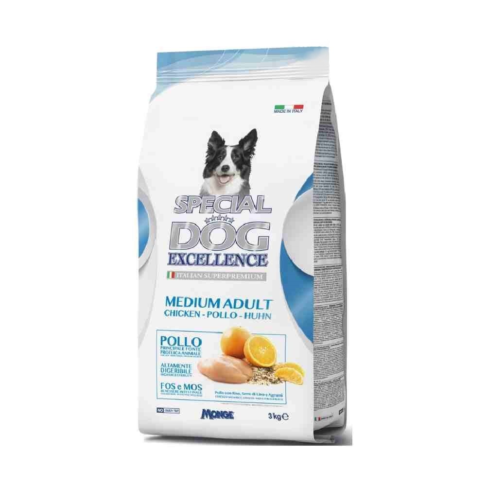 CROCCHETTE CANE SPECIAL DOG EXCELLENCE MEDIUM ADULT CON POLLO 3 KG - MONGE