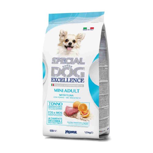 CROCCHETTE CANE SPECIAL DOG EXCELLENCE MINI ADULT CON TONNO 1,5 KG - MONGE