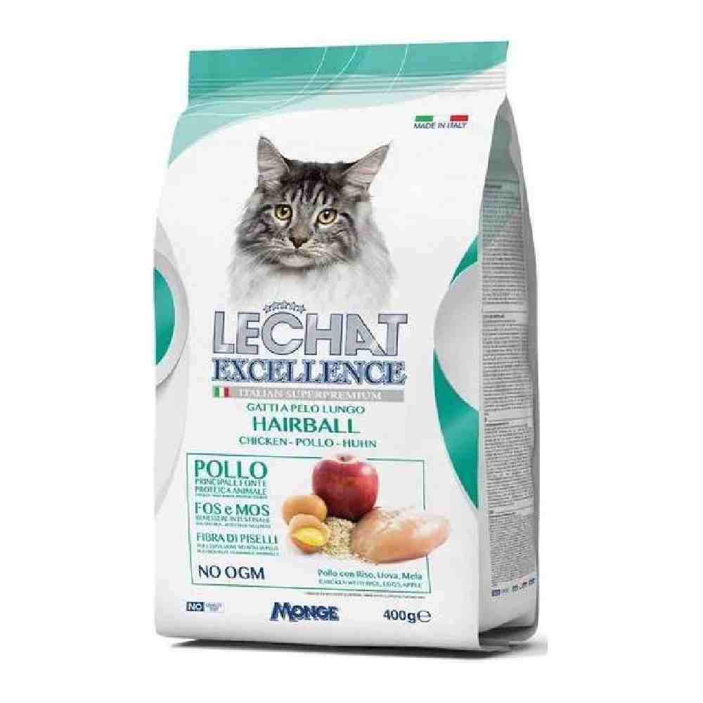 CROCCHETTE GATTO LECHAT EXCELLENCE HAIRBALL CON POLLO 400 GR - MONGE