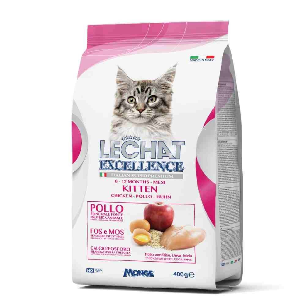 CROCCHETTE GATTO LECHAT EXCELLENCE KITTEN CON POLLO 400 GR - MONGE