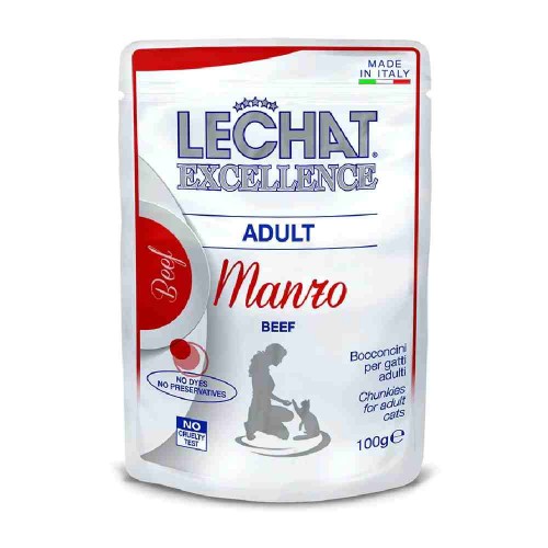 BOCCONCINI GATTO LECHAT EXCELLENCE ADULT CON MANZO 100 GR - MONGE