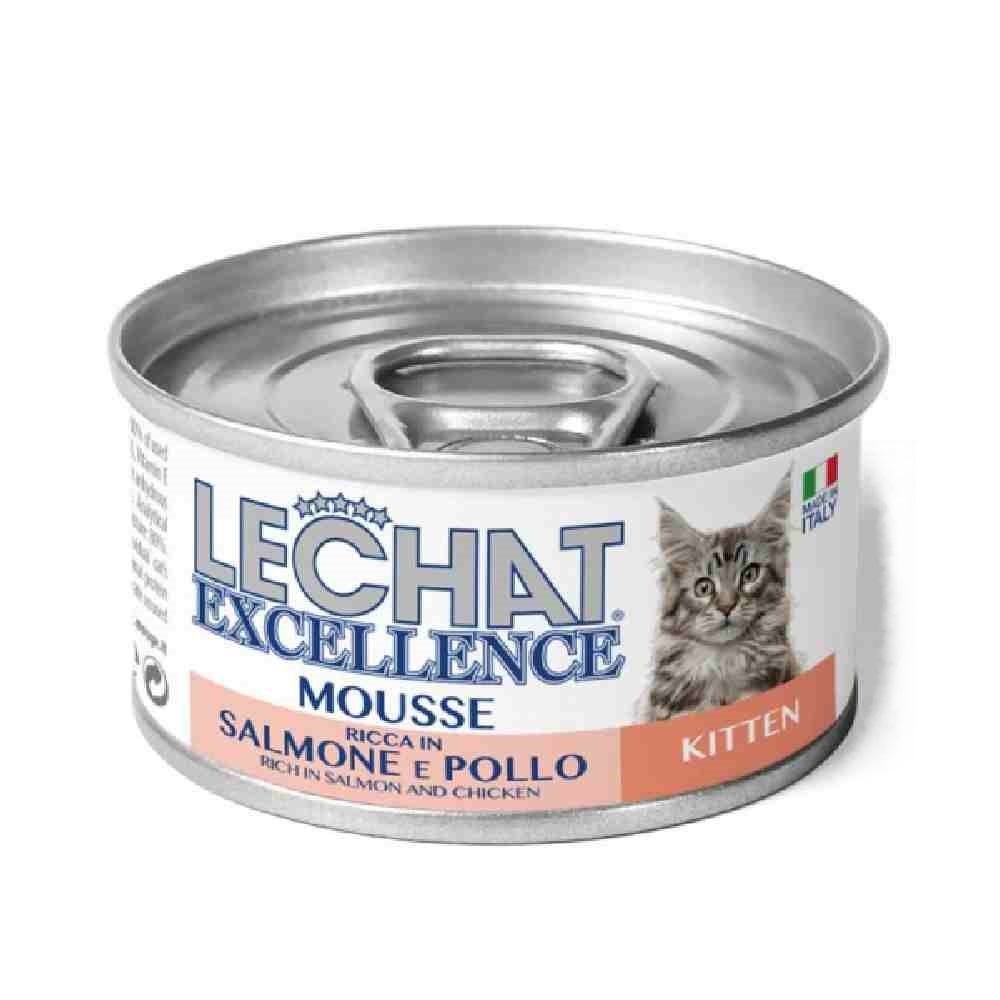 MOUSSE RICCA GATTO LECHAT EXCELLENCE KITTEN CON SALMONE E POLLO 85 GR - MONGE