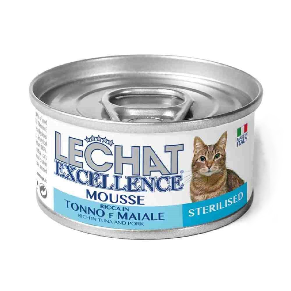 MOUSSE RICCA GATTO LECHAT EXCELLENCE STERILISED ADULT CON TONNO E MAIALE 85 GR - MONGE