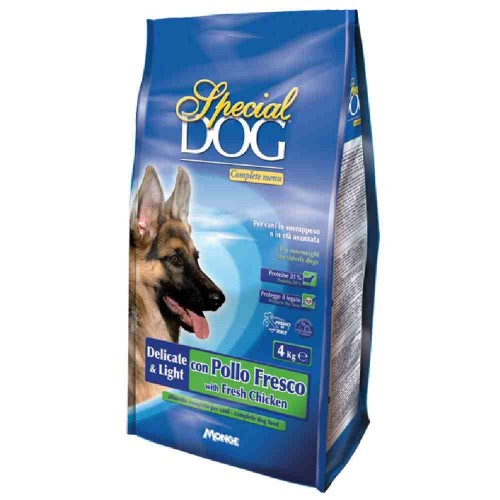 CROCCHETTE CANE SPECIAL DOG DELICATE & LIGHT ADULT CON POLLO FRESCO 4 KG - MONGE