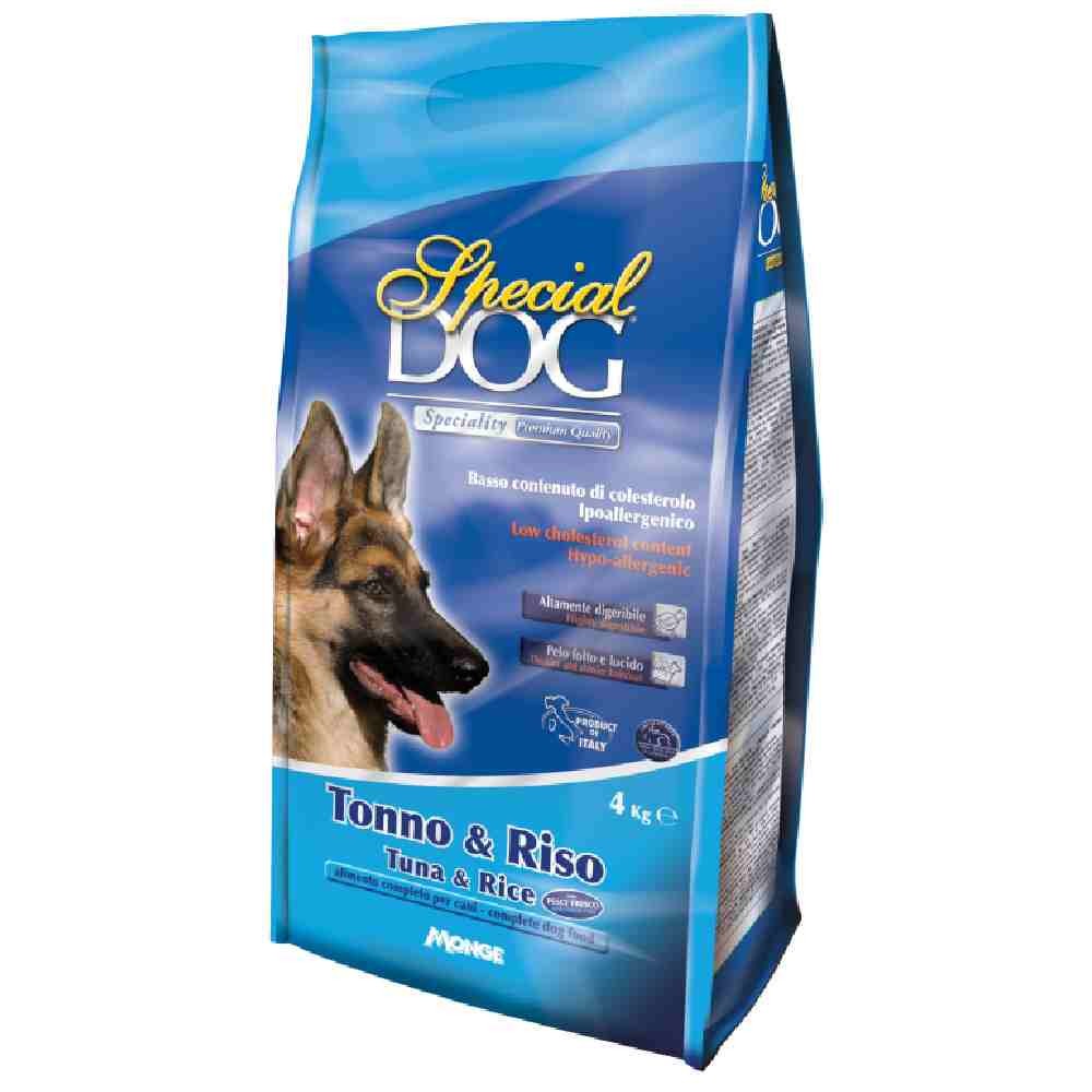 CROCCHETTE CANE SPECIAL DOG SPECIALITY ADULT CON TONNO E RISO 4 KG - MONGE