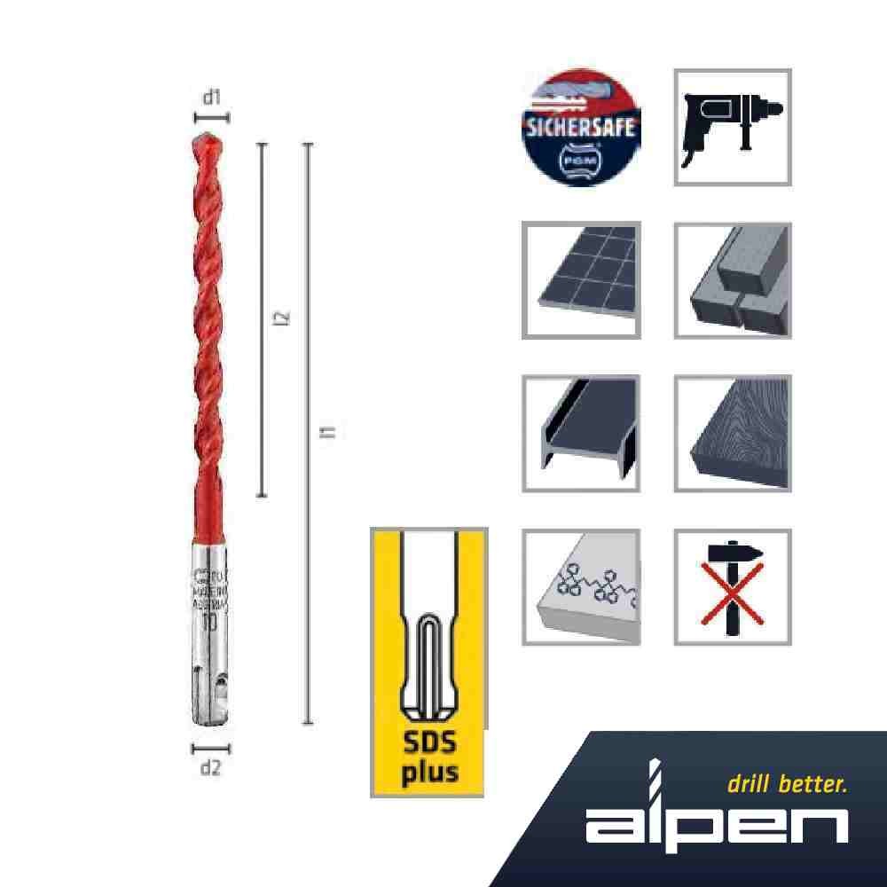 PUNTA UNIVERSALE "PROFI MULTICUT 519" SDS Ø 8 MM LUNGHEZZA 160 MM - ALPEN