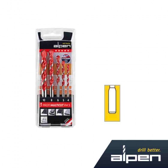 PUNTE SR UNIVERSALI "PROFI MULTICUT PM5" SERIE 5 PEZZI MISURA 4 ~ 10 MM  - ALPEN