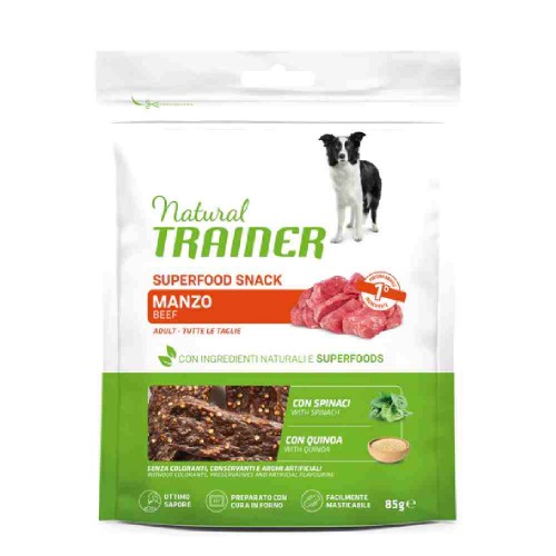 SUPERFOOD SNACK PER CANE ADULT GUSTO MANZO 85 GR - NATURAL TRAINER