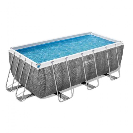 PISCINA DA GIARDINO MODELLO "POWER STEEL RATTAN" CON ACCESSORI DIMENSIONI CM 412 X 201 X 122 H - BESTWAY