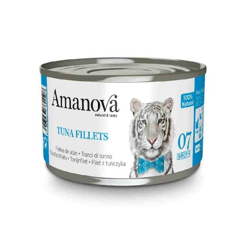 ALIMENTO UMIDO GATTO 100% NATURALE 07 CON FILETTI DI POLLO IN BRODO 70 GR - AMANOVA