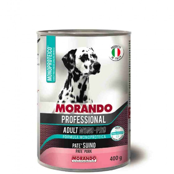 PATE' CANE ADULT MONO-PRO CON PROSCIUTTO 400 GR - MORANDO PROFESSIONAL