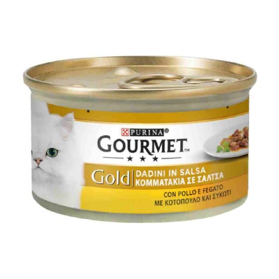 DADINI IN SALSA GOURMET GOLD PER GATTO CON POLLO E FEGATO 85 GR - PURINA