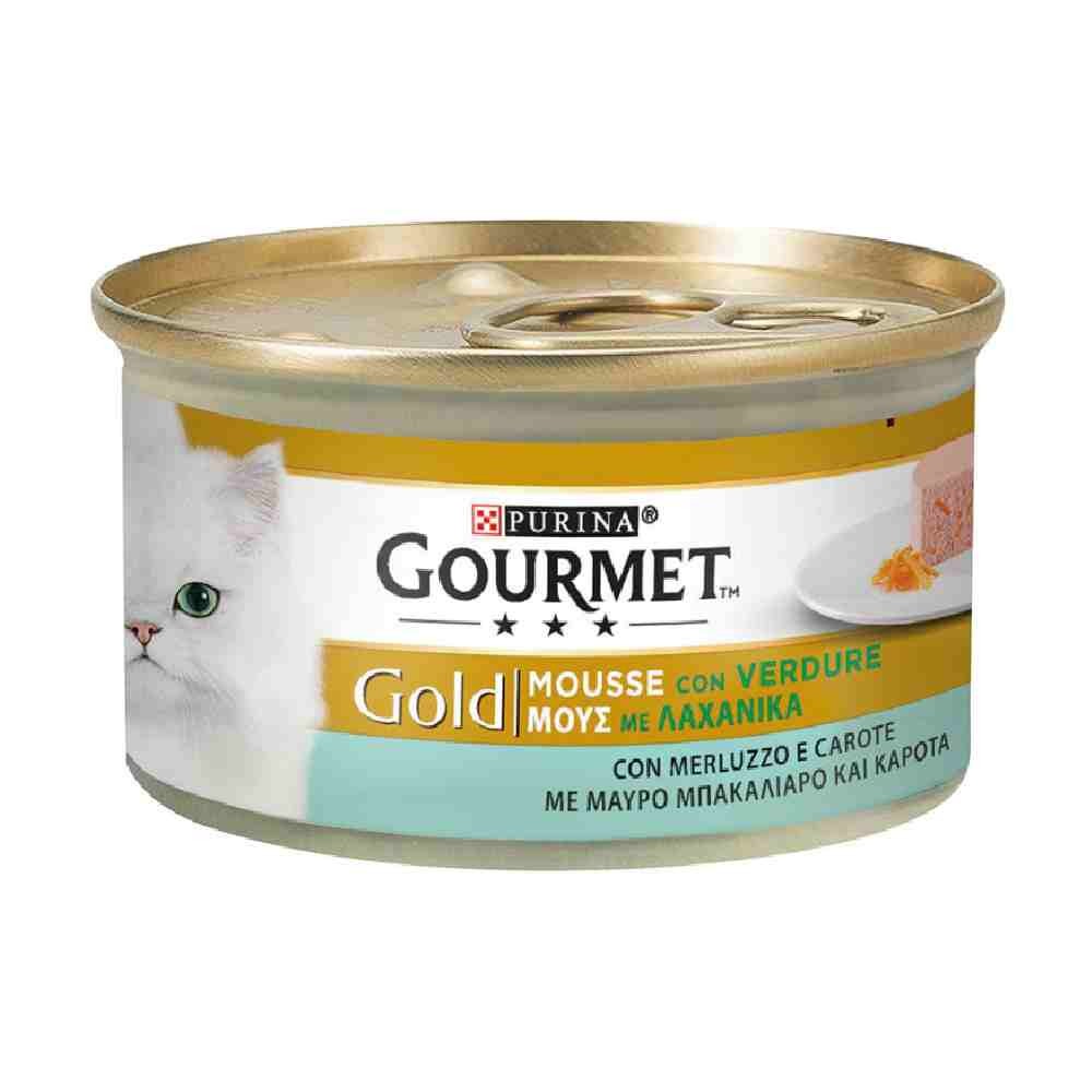 MOUSSE GOURMET GOLD PER GATTO CON MERLUZZO E CAROTE 85 GR - PURINA