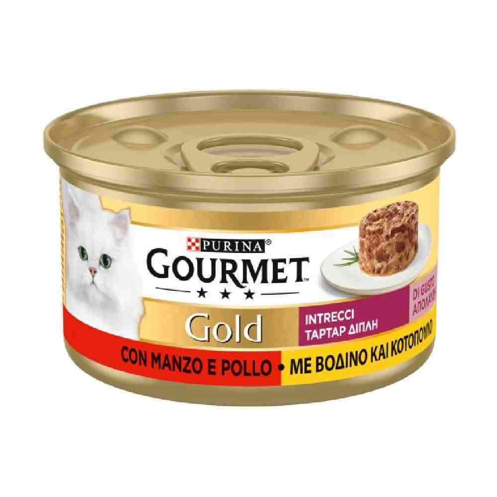 INTRECCI DI GUSTO GOURMET GOLD PER GATTO CON MANZO E POLLO 85 GR - PURINA