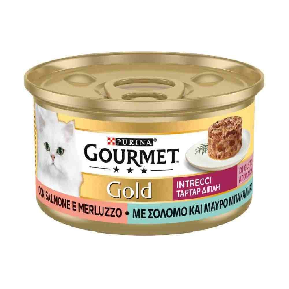INTRECCI DI GUSTO GOURMET GOLD PER GATTO CON SALMONE E MERLUZZO 85 GR - PURINA