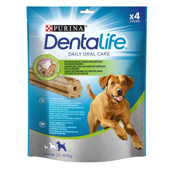 SNACK IGIENE ORALE PER CANE CON POLLO TAGLIA LARGE 4 STICKS -  DENTALIFE