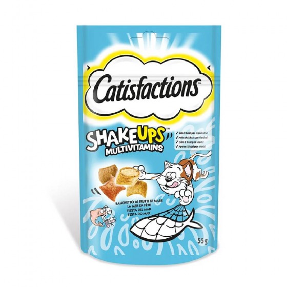 SNACK SHAKEUPS MULTIVITAMINE PER GATTO CON FRUTTI DI MARE 60 GR - CATISFACTION