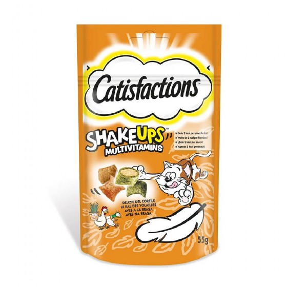 SNACK SHAKEUPS MULTIVITAMINE PER GATTO CON DELIZIE DEL CORTILE 60 GR - CATISFACTION