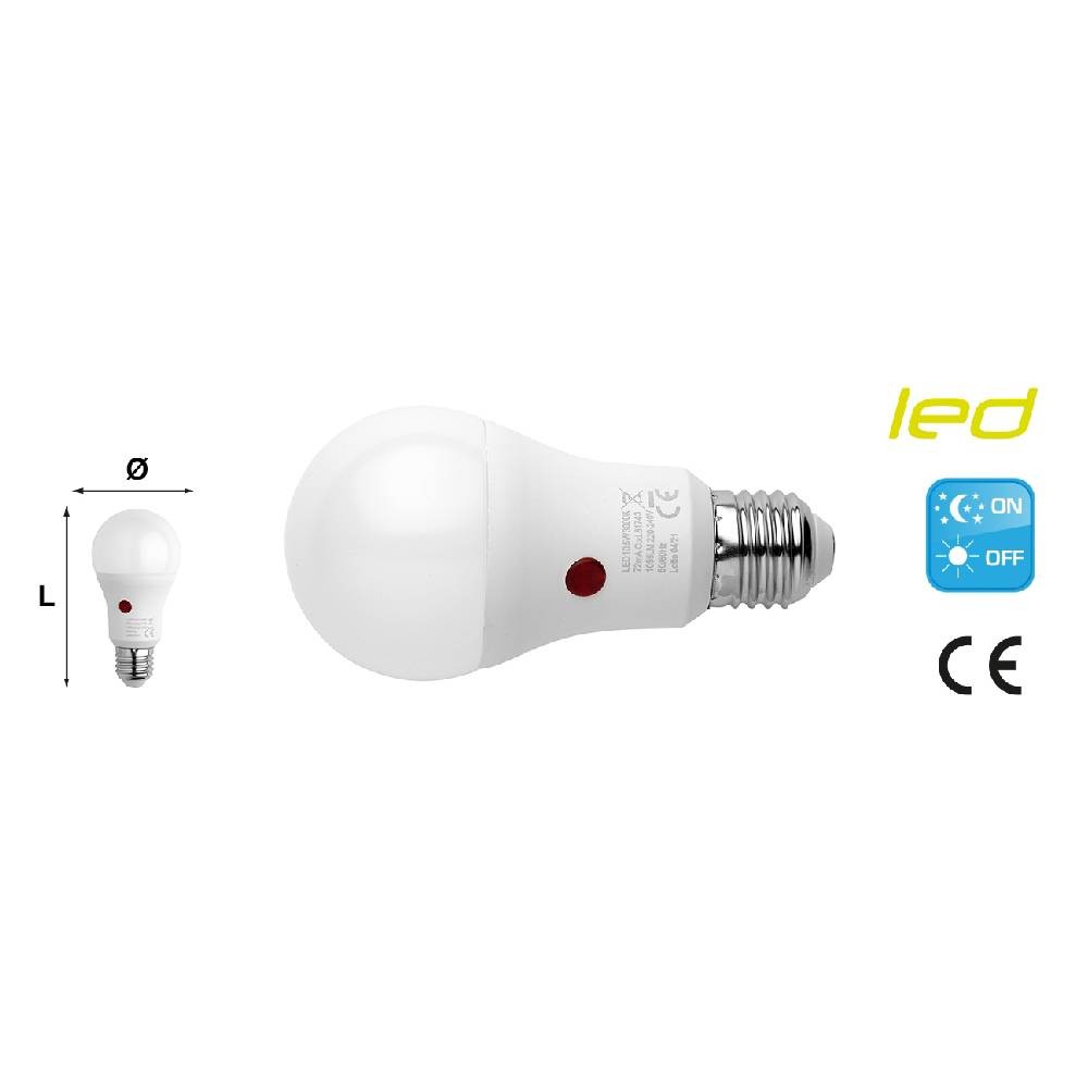 LED LAMPADA CON SENSORE CREPUSCOLARE E27 10,5 W 1055 L 3000 K LUCE CALDA - MAURER LED LAMPADA CON SENSORE CREPUSCOLARE E27 10,5 W 1055 L 3000 K LUCE CALDA - MAURER