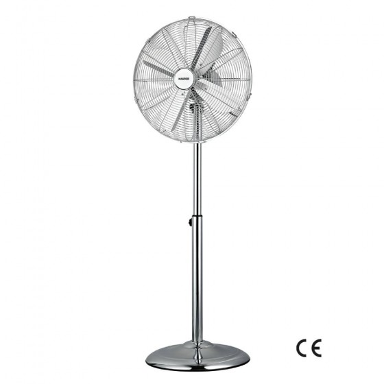 VENTILATORE A PIANTANA IN METALLO CROMATO "FELCE" 40CM H1,25M - MAURER