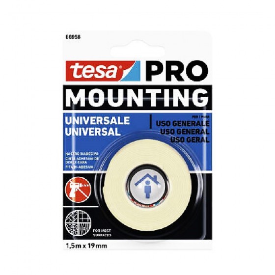 NASTRO BIADESIVO UNIVERSALE PRO MOUNTING H 19 MM X 1,5 M - TESA