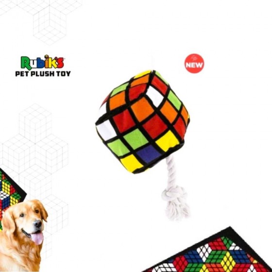 GIOCO PER CANI IN PELUCHE CON CORDA "CUBO DI RUBIK" - LEOPET