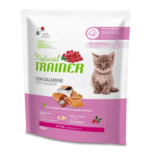 CROCCHETTE KITTEN CON SALMONE 300 GR - NATURAL TRAINER