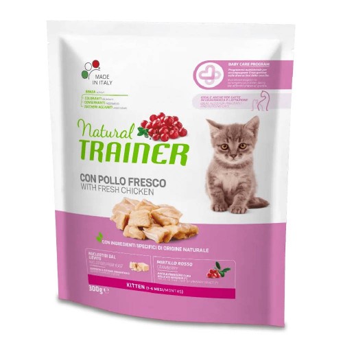 CROCCHETTE KITTEN CON POLLO 300 GR - NATURAL TRAINER