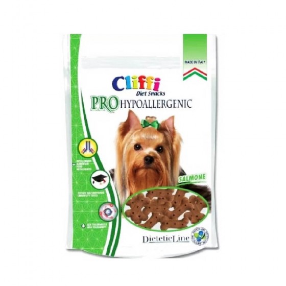 SNACK PRO HYPOALLERGENIC PER GATTO CON SALMONE 100 GR - CLIFFI