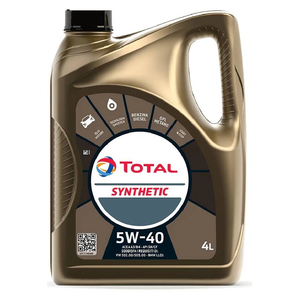 OLIO LUBRIFICANTE SYNTHETIC 5W - 40 PER VEICOLI 4 LT - TOTAL