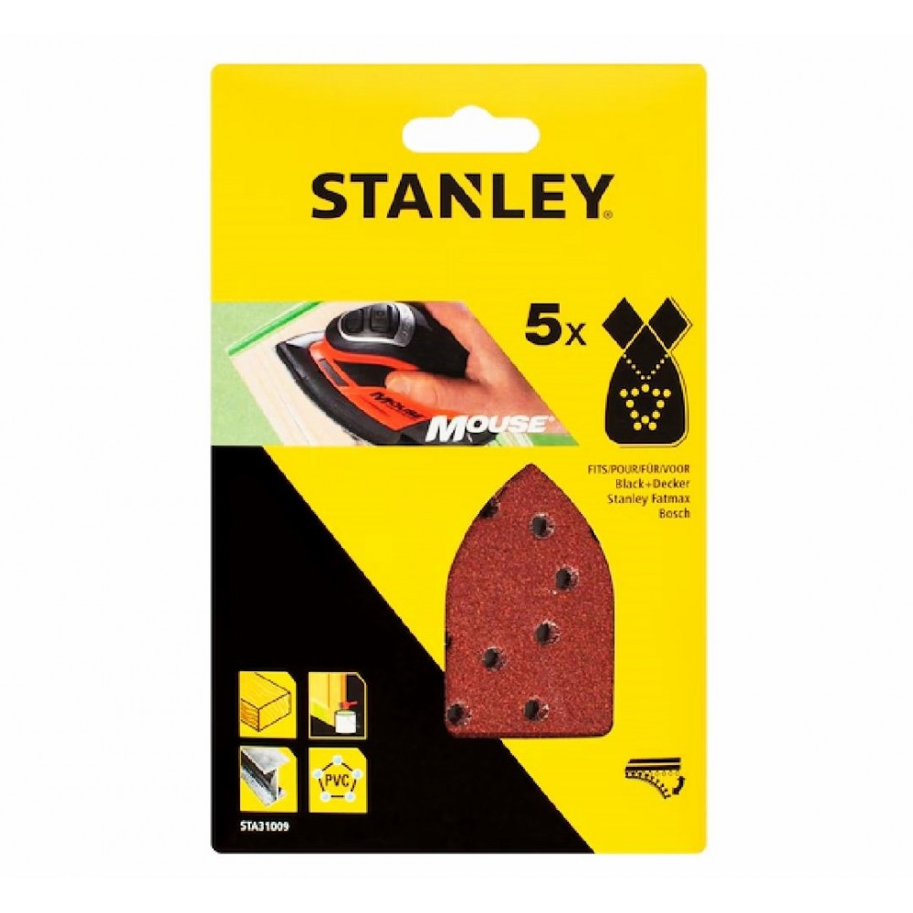 FOGLI ABRASIVI PER MOUSE GRANA ASSORTITA CF 5 PZ - STANLEY FOGLI ABRASIVI PER MOUSE GRANA ASSORTITA CF 5 PZ - STANLEY