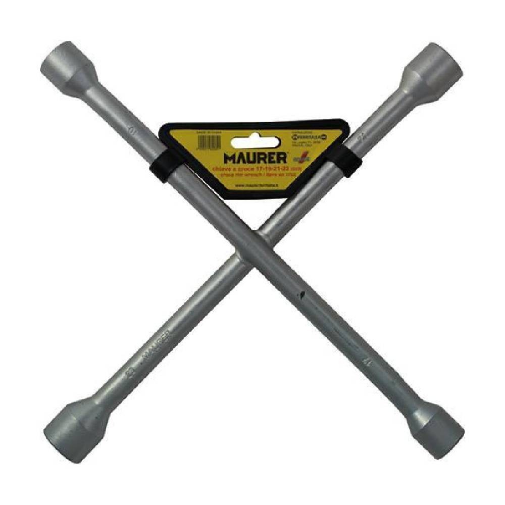 CHIAVE A CROCE PER AUTO 17 - 19 - 21 - 23 MM - MAURER CHIAVE A CROCE PER AUTO 17 - 19 - 21 - 23 MM - MAURER