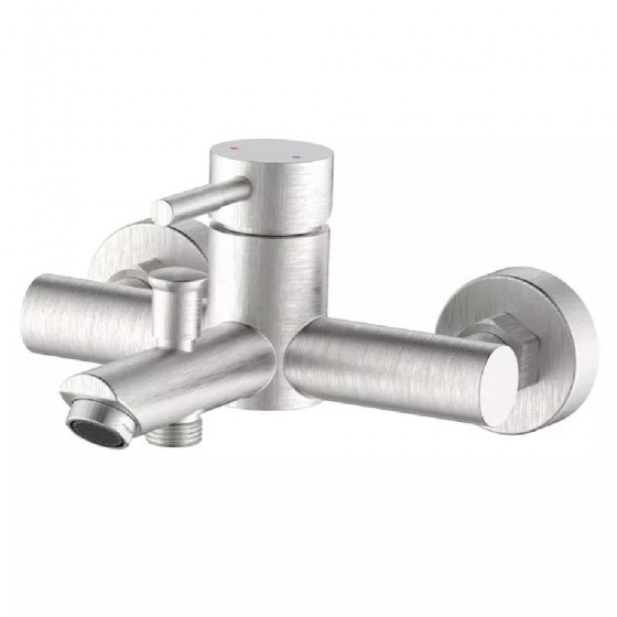 MISCELATORE ESTERNO DOCCIA IN ACCIAIO SPAZZOLATO SERIE "ANTEA"