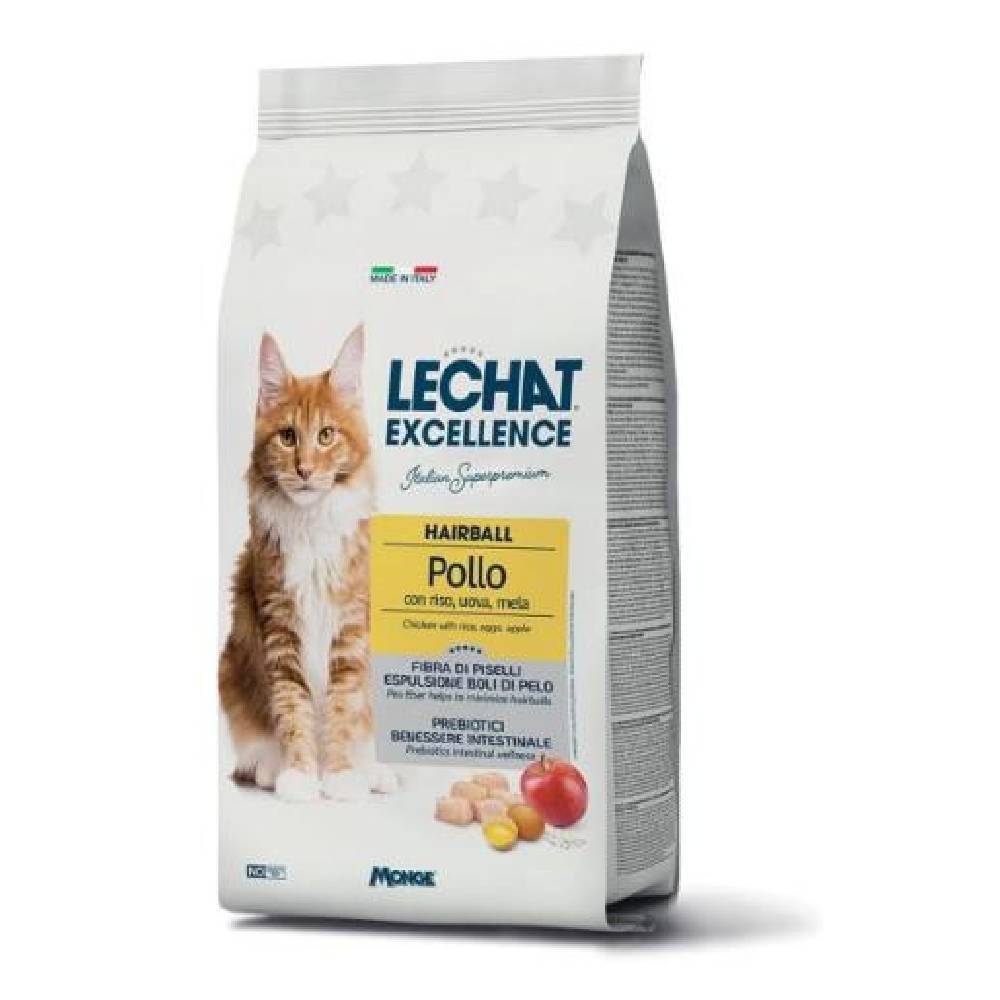 CROCCHETTE GATTO LECHAT EXCELLENCE HAIRBALL CON POLLO 1,5 KG - MONGE