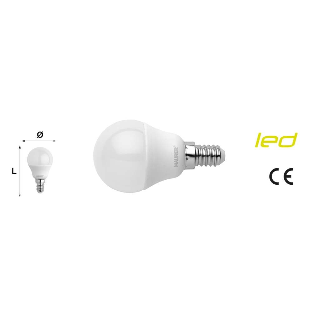 LAMPADA LED GLOBO MINI E14 4,5W 470LM 6500K LUCE BIANCHISSIMA - MAURER