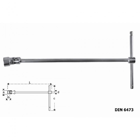 CHIAVE A "T" SNODATA BOCCA ESAGONALE 13MM IN CROMO VANADIO - MAURER PLUS