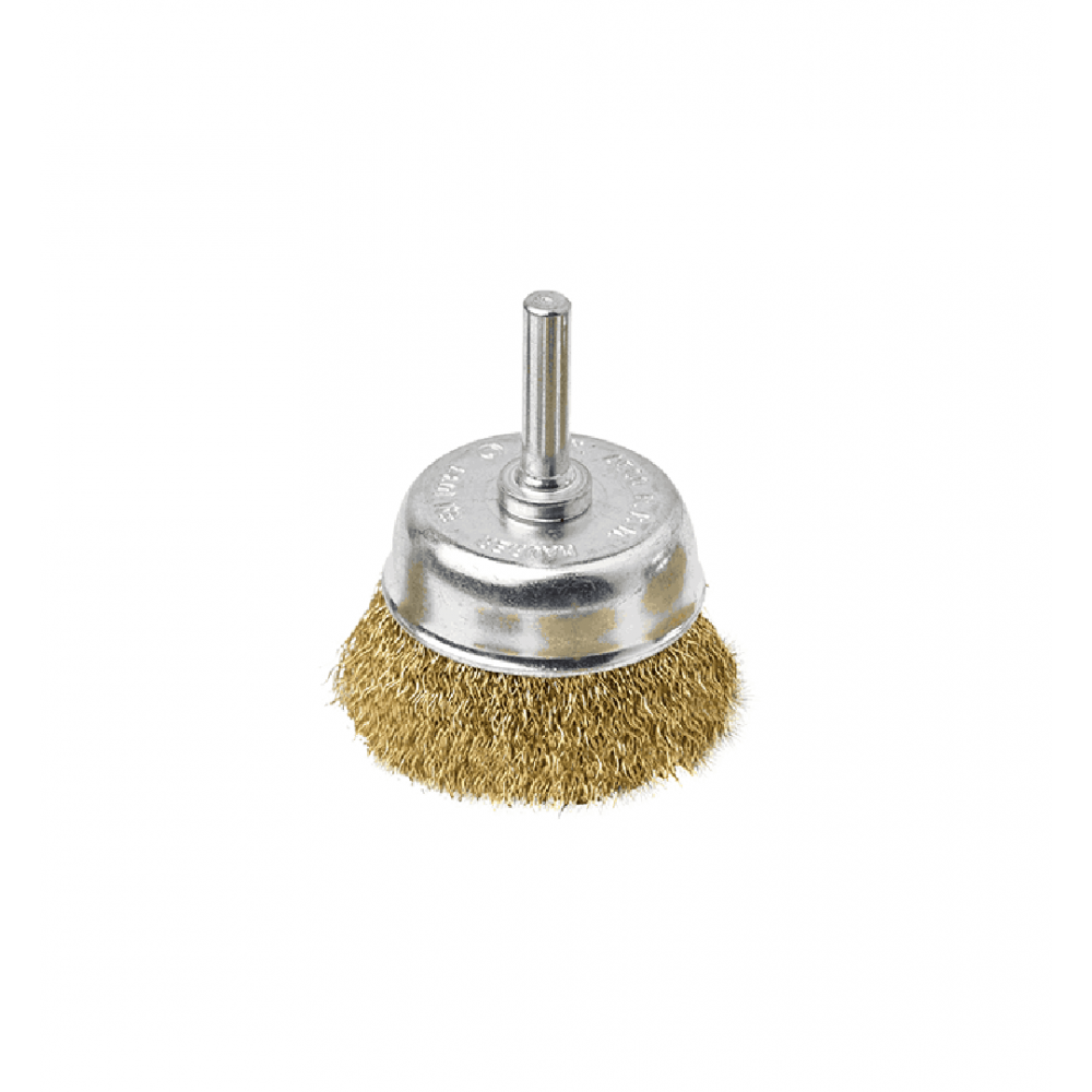 SPAZZOLA A TAZZA CON FILO ACCIAIO ONDULATO 0,3 MM - Ø 75x15 MM - GAMBO 6MM CF IN BLISTER - MAURER SPAZZOLA A TAZZA CON FILO ACCIAIO ONDULATO 0,3 MM - Ø 75x15 MM - GAMBO 6MM CF IN BLISTER - MAURER