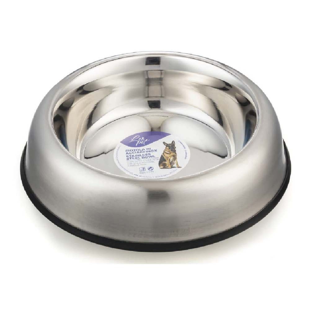 CIOTOLA ANTISCIVOLO IN ACCIAIO INOX 900 ML - LEOPET