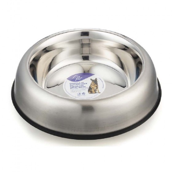 CIOTOLA ANTISCIVOLO IN ACCIAIO INOX 900 ML - LEOPET