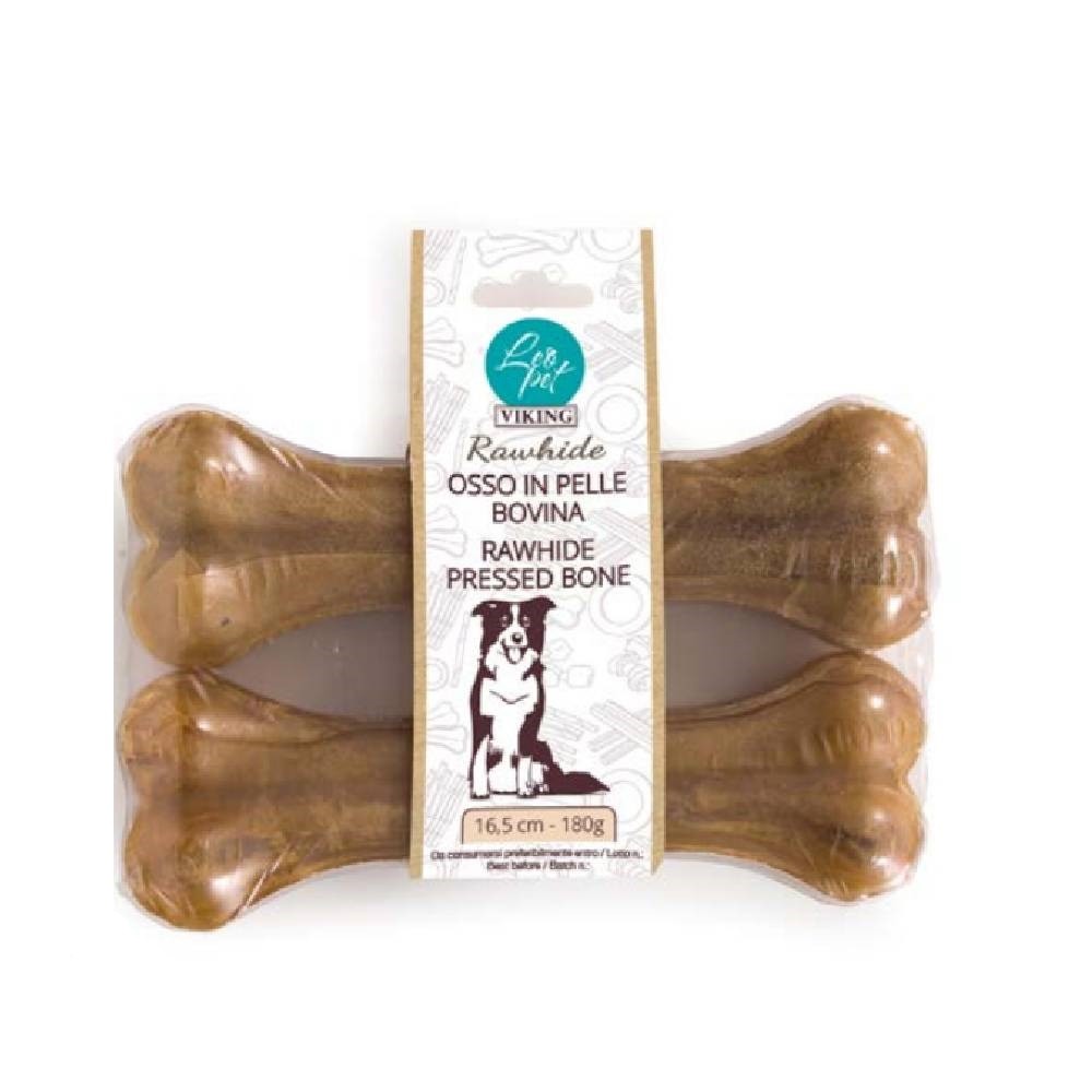 OSSO IN PELLE BOVINA 100% PRESSATO 2 PEZZI 16,5 CM - VIKING