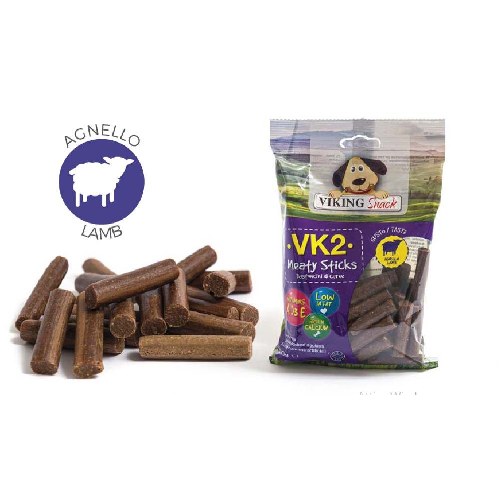 SNACK BASTONCINI DI CARNE CON AGNELLO PER CANI ADULTI 200 GR - VIKING SNACK BASTONCINI DI CARNE CON AGNELLO PER CANI ADULTI 200 GR - VIKING