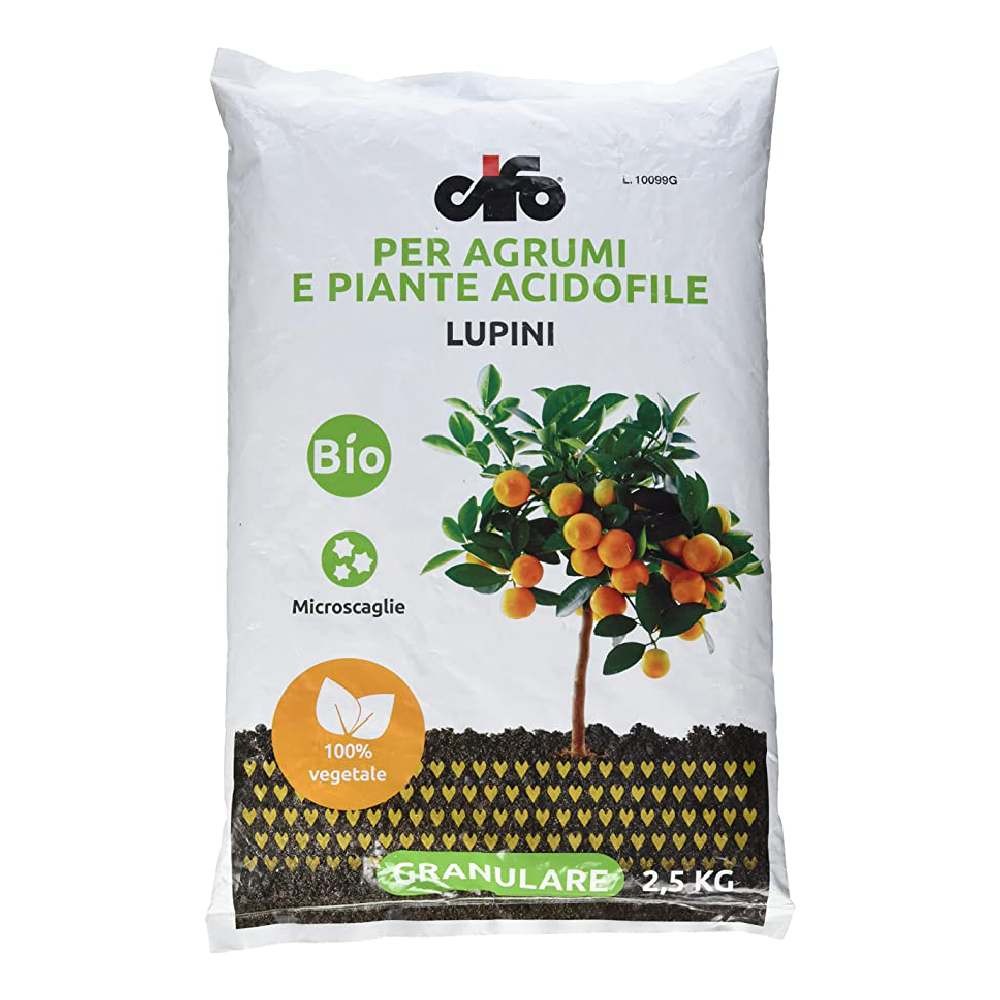 CONCIME GRANULARE PER AGRUMI E PIANTE ACIDOFILE - LUPINI 2,5 KG - CIFO CONCIME GRANULARE PER AGRUMI E PIANTE ACIDOFILE - LUPINI 2,5 KG - CIFO